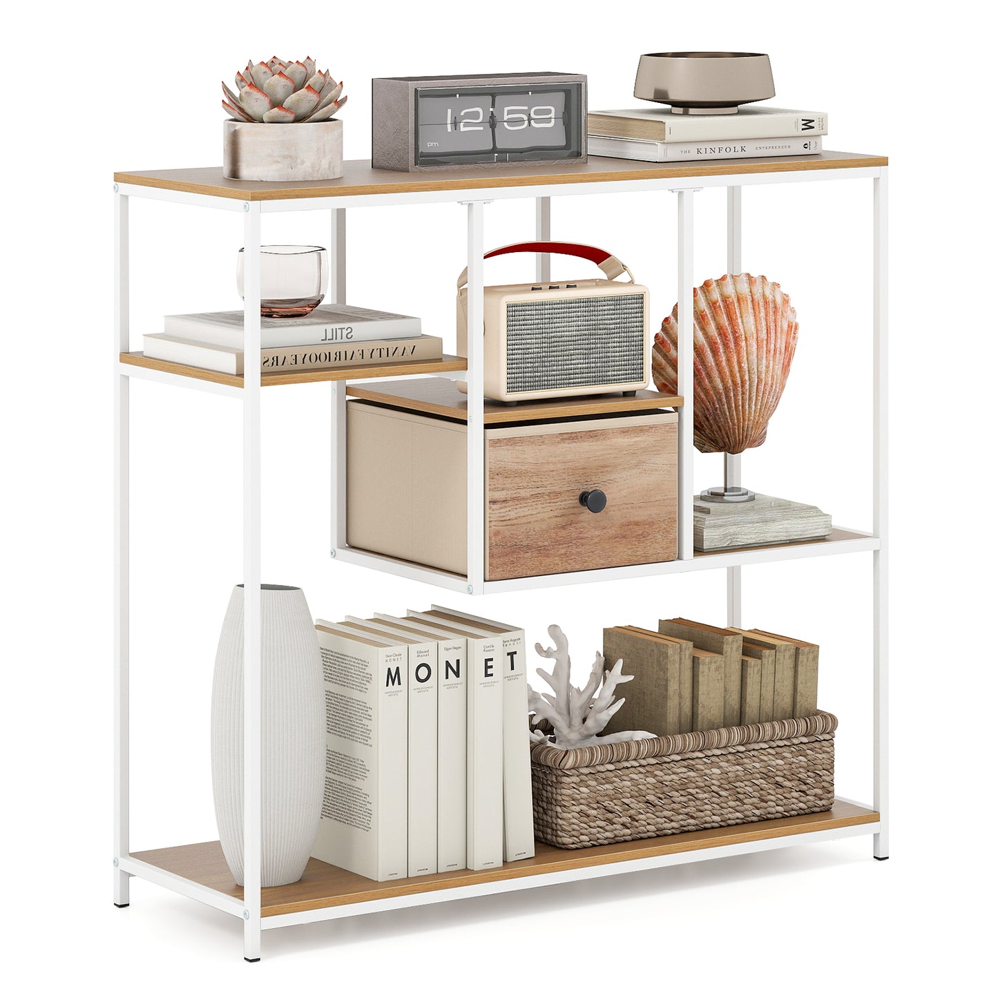 40 Inch Console Table Behind Sofa Couch with Storage, Natural Console Tables at Gallery Canada