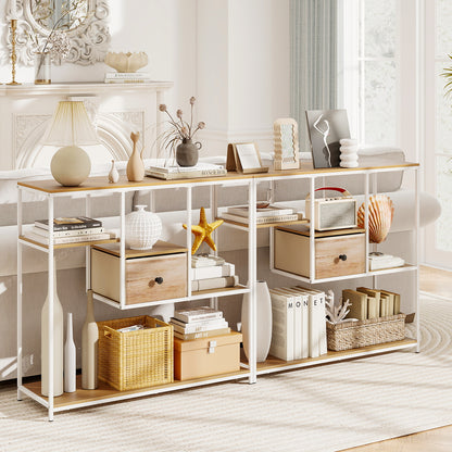 40 Inch Console Table Behind Sofa Couch with Storage, Natural Console Tables at Gallery Canada