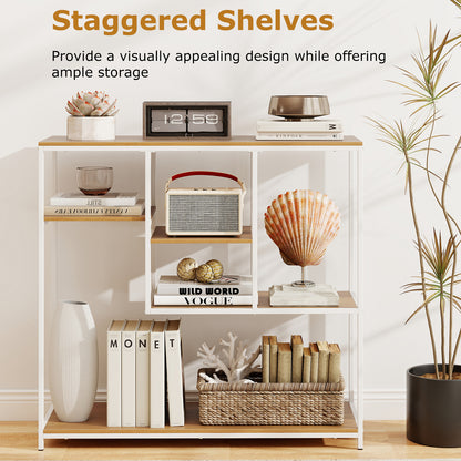 40 Inch Console Table Behind Sofa Couch with Storage, Natural Console Tables at Gallery Canada