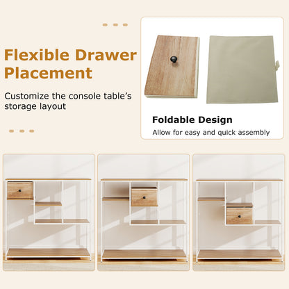 40 Inch Console Table Behind Sofa Couch with Storage, Natural Console Tables at Gallery Canada