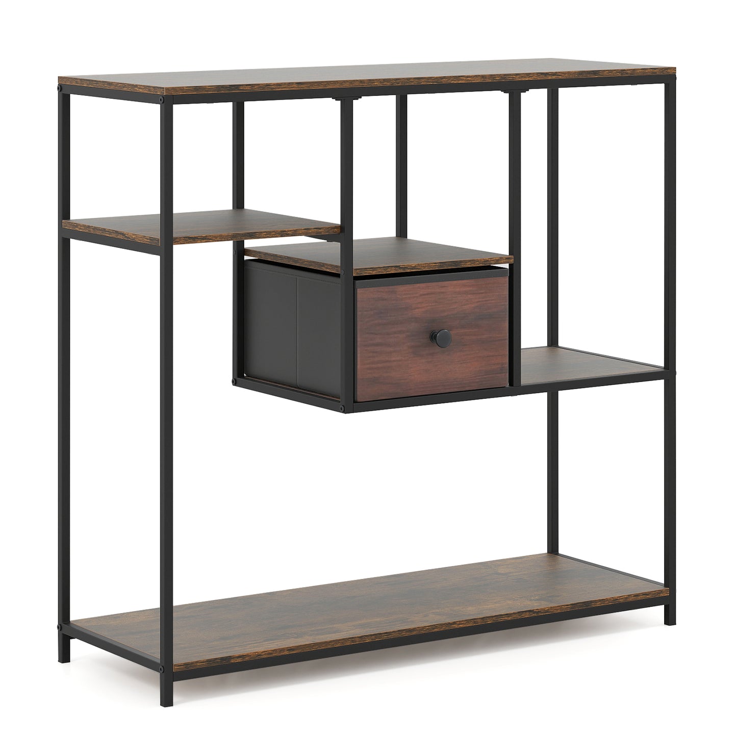 40 Inch Console Table Behind Sofa Couch with Storage, Rustic Brown Console Tables Rustic Brown at Gallery Canada