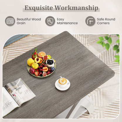 40 Inch Wooden Coffee Table With Storage Shelf, X-Shaped Legs, Gray Coffee Tables at Gallery Canada