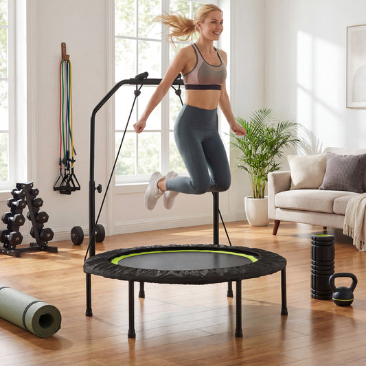 40 Inch Fitness Trampoline for Adults with Resistance Bands, Green Trampolines Green at Gallery Canada