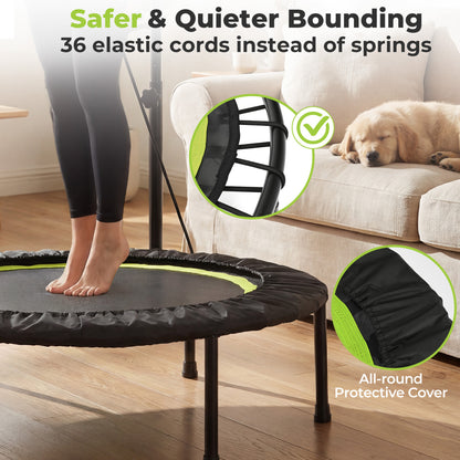 Trampoline de fitness de 40 pouces pour adultes avec bandes de résistance, vert
