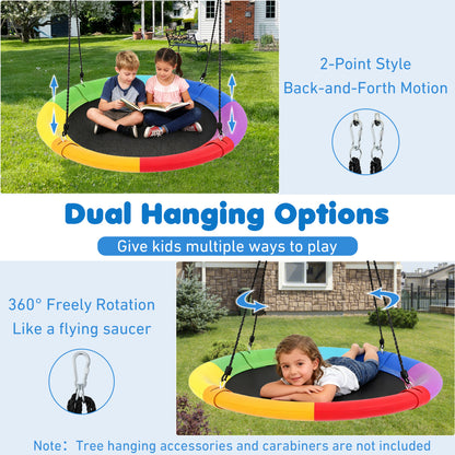 40 Inch Flying Saucer Tree Swing, Outdoor Kids Play, Multicolor Swing & Playsets at Gallery Canada