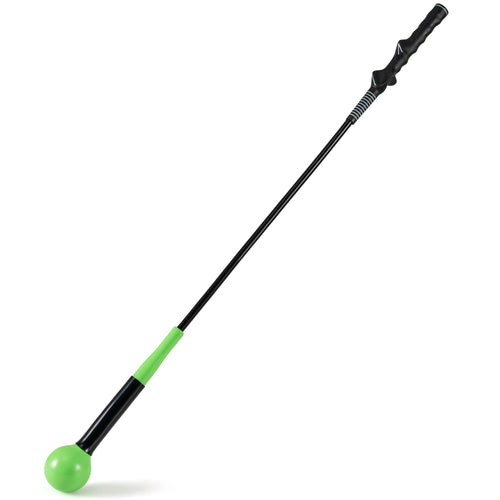 40 Inch Golf Swing Trainer Aid with Weighted Head for Grip  Rhythm  Balance, Green