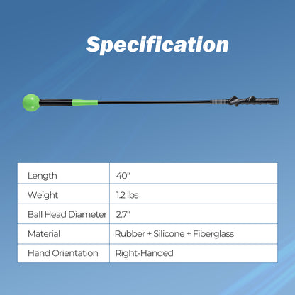 40 Inch Golf Swing Trainer Aid with Weighted Head for Grip Rhythm Balance, Green Golf at Gallery Canada