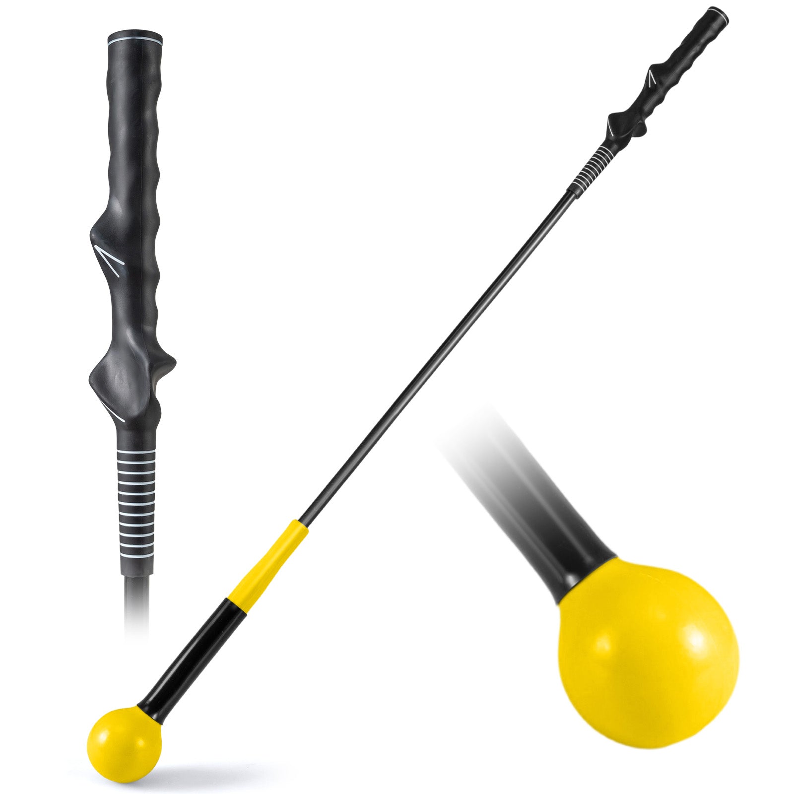 40 Inch Golf Swing Trainer Aid with Weighted Head for Grip Rhythm Balance, Yellow Golf at Gallery Canada