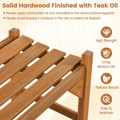 40 Inch Outdoor Bench with Slatted Contoured Seat for Deck Entryway-1 Piece, Natural Outdoor Benches at Gallery Canada