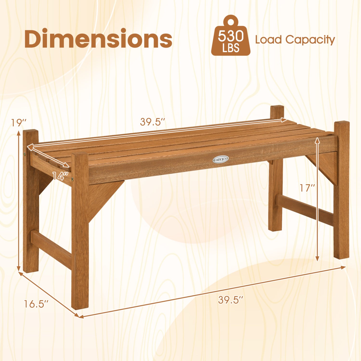 40 Inch Outdoor Bench with Slatted Contoured Seat for Deck Entryway-Set of 2, Natural Outdoor Benches at Gallery Canada