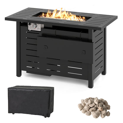 40 Inch Outdoor Propane Fire Pit Table, Black Fire Pit Tables at Gallery Canada