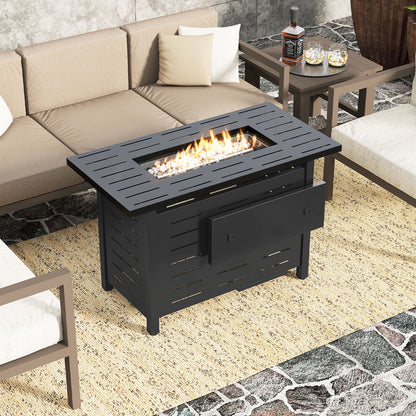 40 Inch Outdoor Propane Fire Pit Table, Black Fire Pit Tables at Gallery Canada