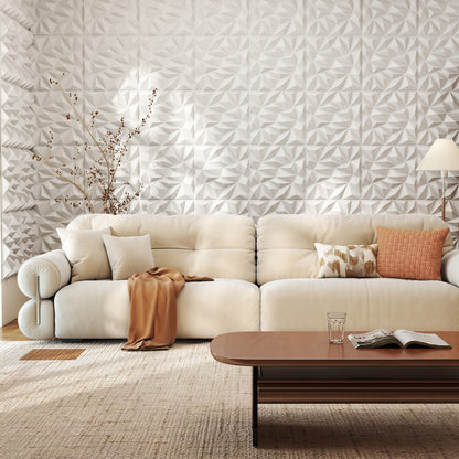 40-Pack 3D Wall Panels with Decorative Diamond Patterns, White Decorative Accessories at Gallery Canada
