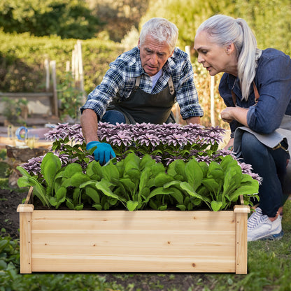 40" x 40" Outdoor Wood Raised Garden Bed, Natural