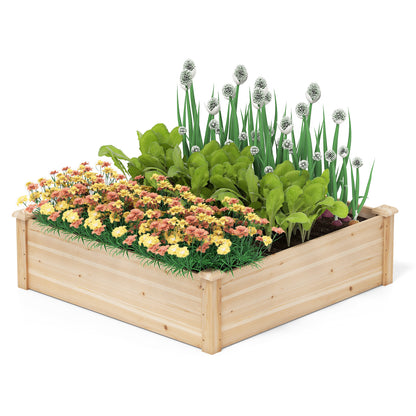 40" x 40" Outdoor Wood Raised Garden Bed, Natural