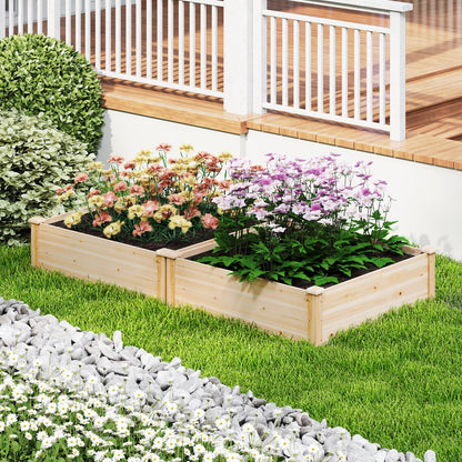 40" x 40" Outdoor Wood Raised Garden Bed, Natural