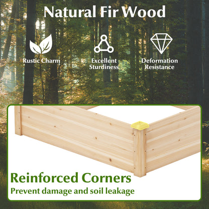 40" x 40" Outdoor Wood Raised Garden Bed, Natural