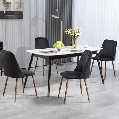 Upholstered Dining Chairs Set of 4, Velvet Accent, Black Bar Stools at Gallery Canada