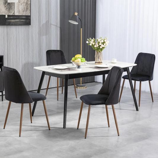 Upholstered Dining Chairs Set of 4, Velvet Accent, Black Bar Stools Black at Gallery Canada