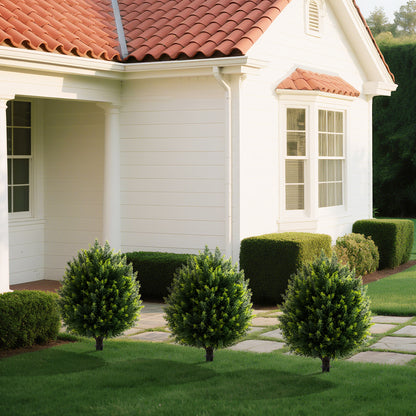 24 Inches Artificial Cypress Topiary Ball Tree Set with Ground Spike, Green Faux Plants at Gallery Canada