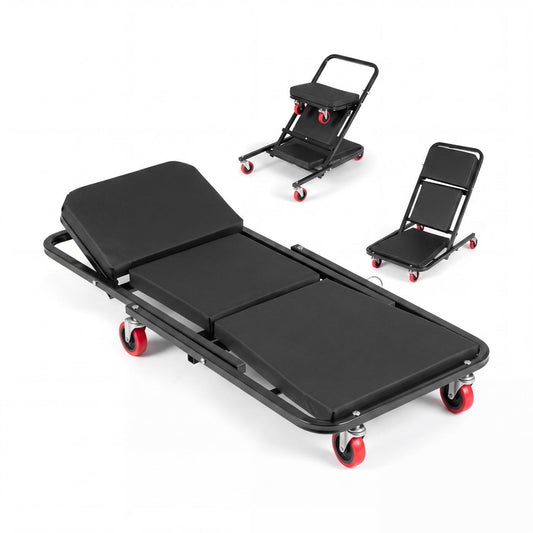 41" Foldable Mechanic Creeper, 450 LBS Capacity, Black Garages Black at Gallery Canada