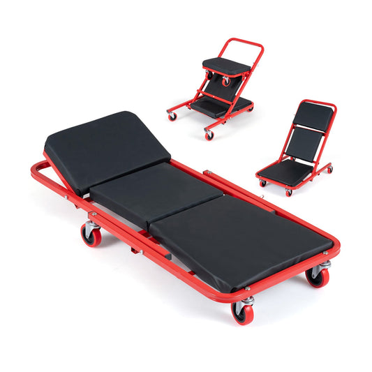 41" Foldable Mechanic Creeper, 450 LBS Capacity, Black, Red Garages Black & Red at Gallery Canada