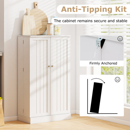 41 Inch Pantry Cabinet, Kitchen Storage Cabinet With Doors And Shelves, White Sideboards Cabinets & Buffets at Gallery Canada