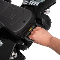 VTT pour enfants 12V, doubles moteurs, suspension arrière, 2,2 MPH, roues lumineuses, noir