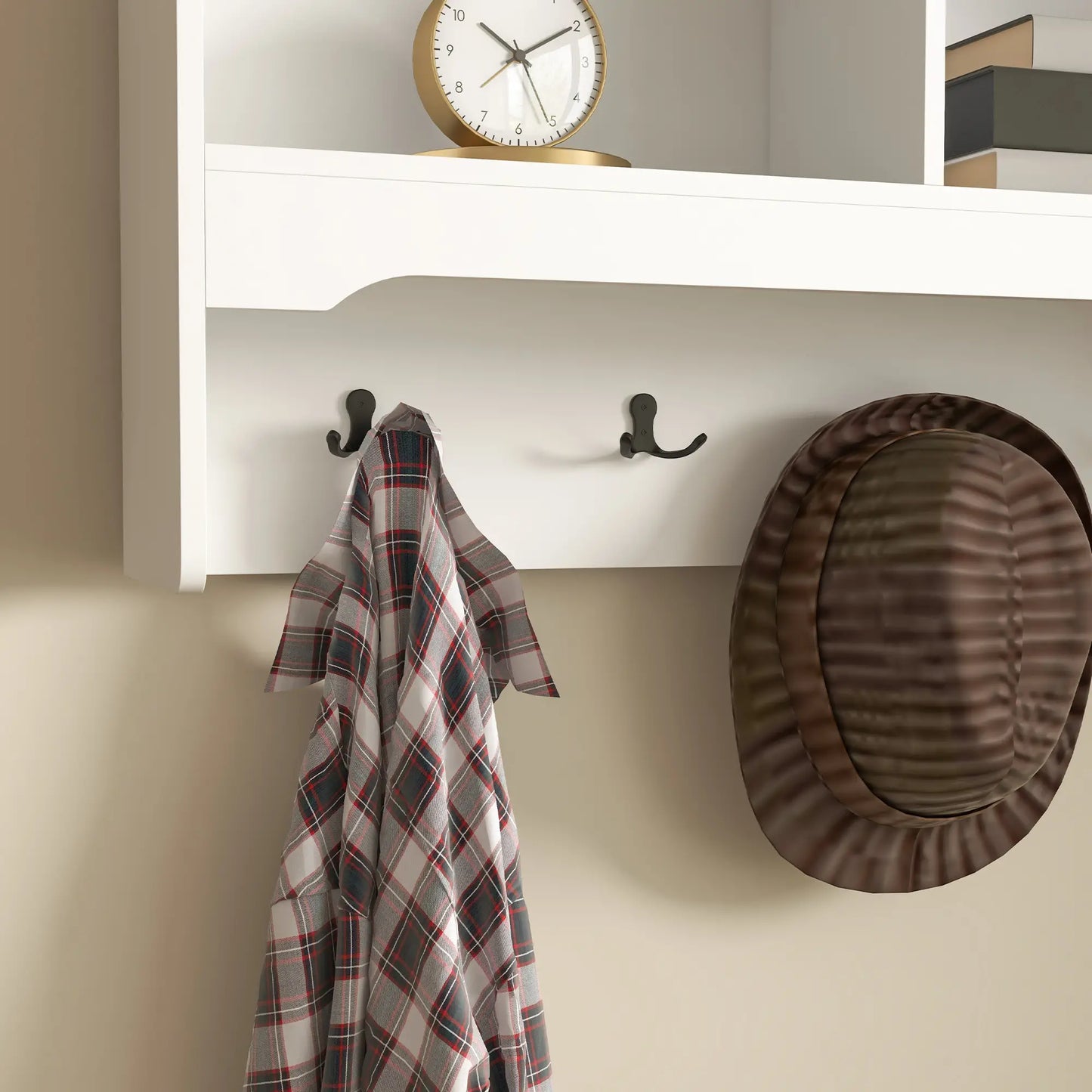 Wall Mounted Coat Rack, Shoe Storage Bench, Hall Tree, White Clothing Storage at Gallery Canada