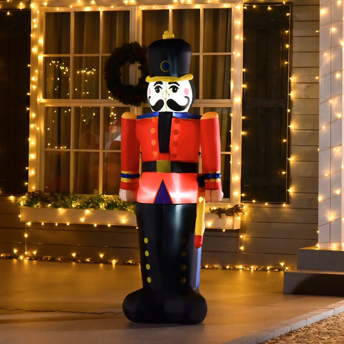 6 Ft Tall Nutcracker Toy Soldier, Lighted Inflatable Christmas Decoration