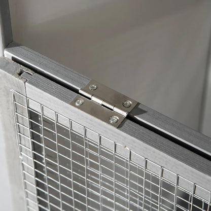 Wooden Bird Aviary Parrot Cage, Removable Tray, 2 Doors, 4 Perches, Light Grey Bird Cages at Gallery Canada