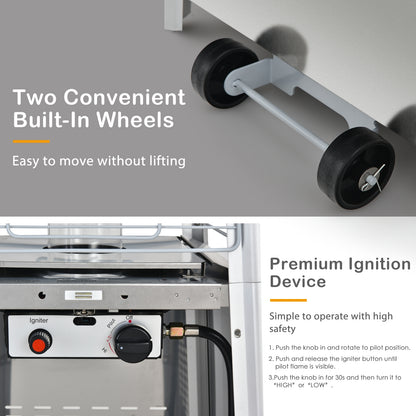 42000 BTU Pyramid Patio Heater with Wheels, Silver Patio Heaters at Gallery Canada