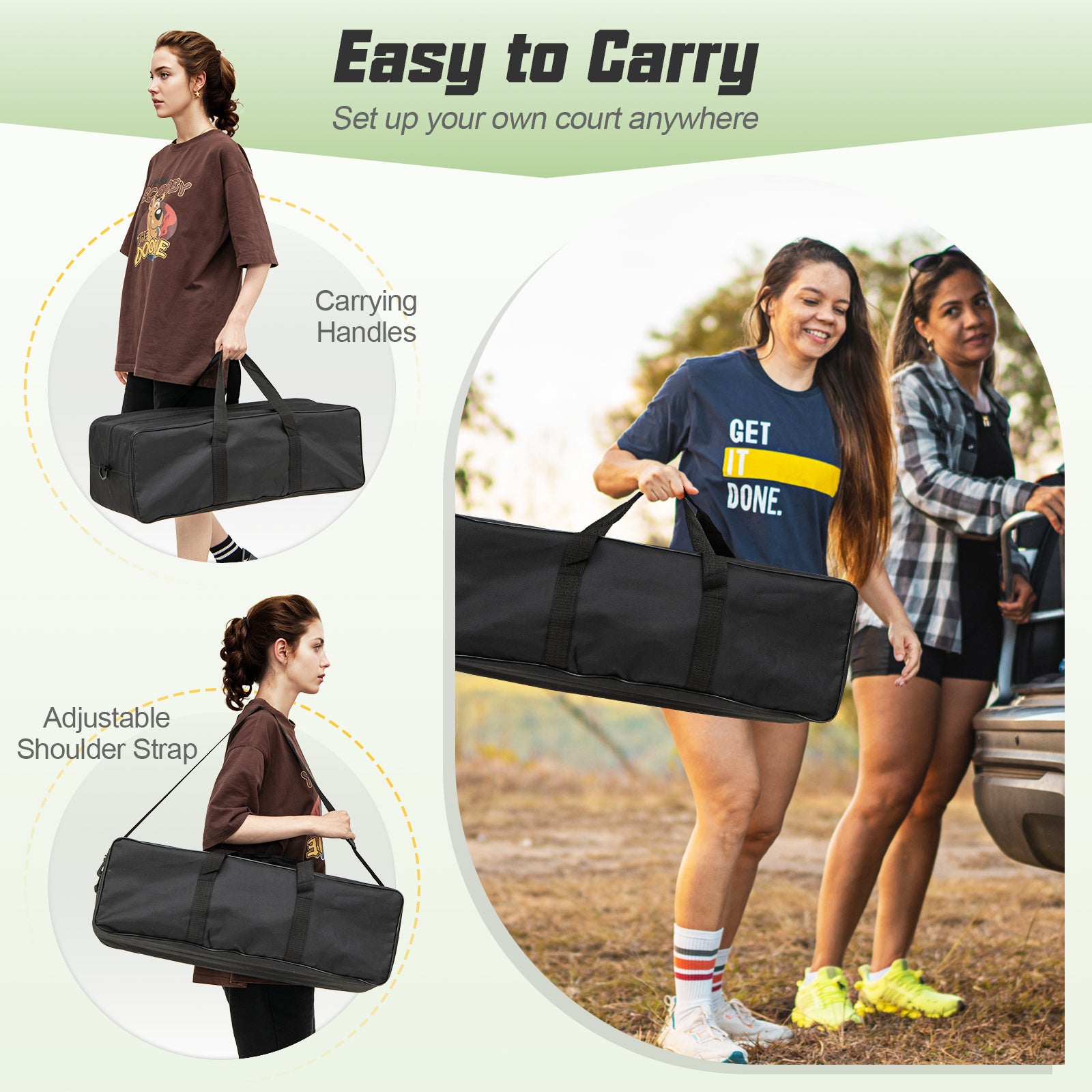 Portable Outdoor Volleyball Net Set Heavy-Duty Volleyball Net System, Green Sport Equipments at Gallery Canada