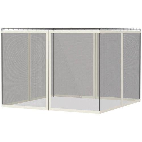 Mosquito Netting For Gazebo, 10' x 13', Black Screen Walls With Zippers, Black
