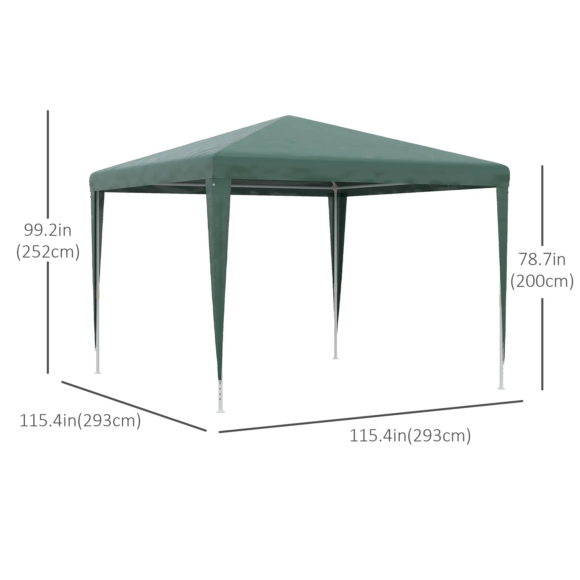 10x10ft Party Tent Portable Gazebo, Folding Garden Canopy Event Shelter Outdoor Sunshade Green Canopy Tents at Gallery Canada