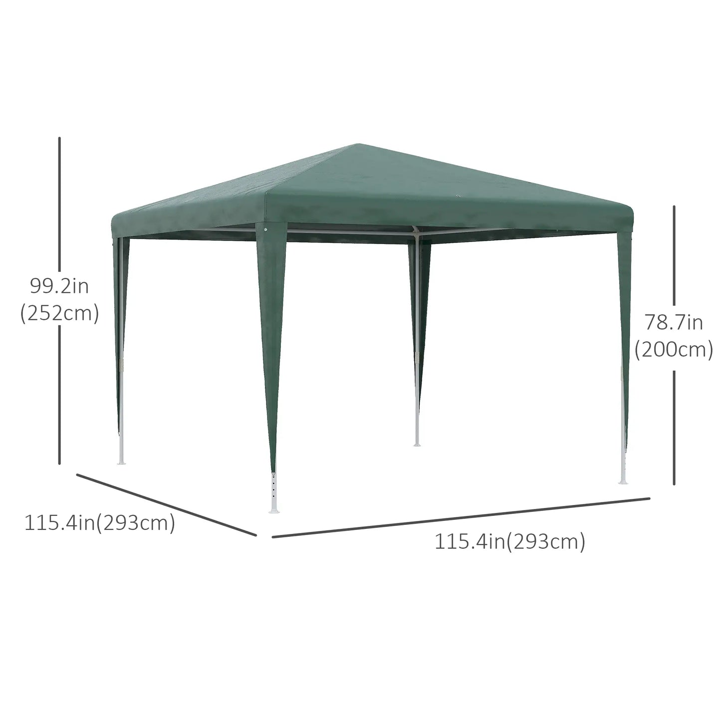 10x10ft Party Tent Portable Gazebo, Folding Garden Canopy Event Shelter Outdoor Sunshade Green Canopy Tents at Gallery Canada