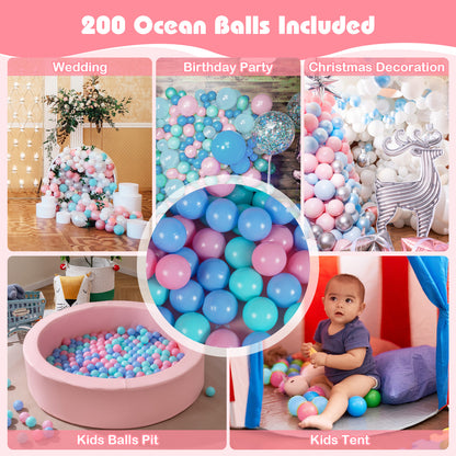 42.5 Inch Round Foam Ball Pits with 25D Sponge Filling and Washable PU Cover for Toddlers, Pink Climbers & Slides at Gallery Canada
