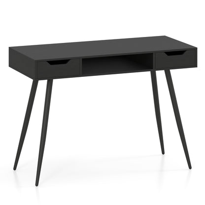 42.5" Mid Century Modern Writing Desk, Black Computer Desks at Gallery Canada