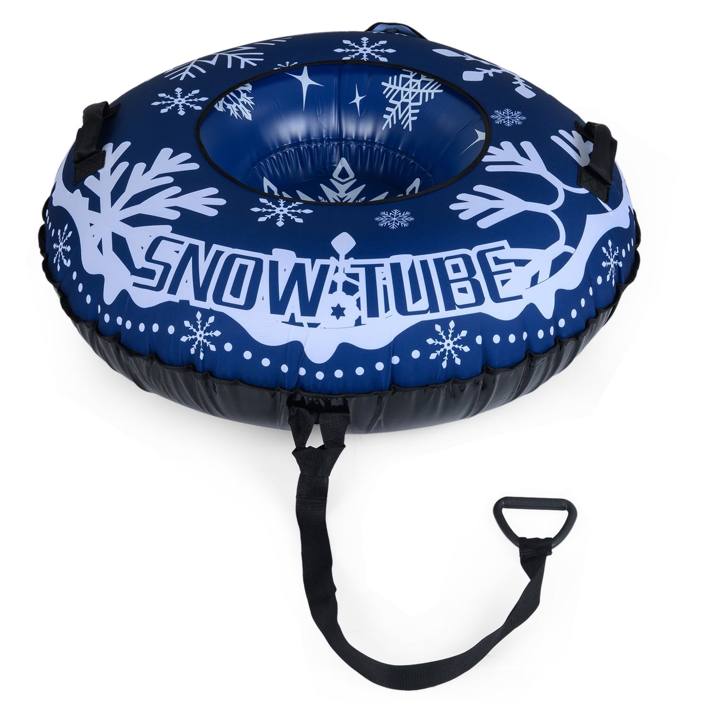 42" Heavy-duty Inflatable Snow Tube with Detachable Tow Strap, Blue