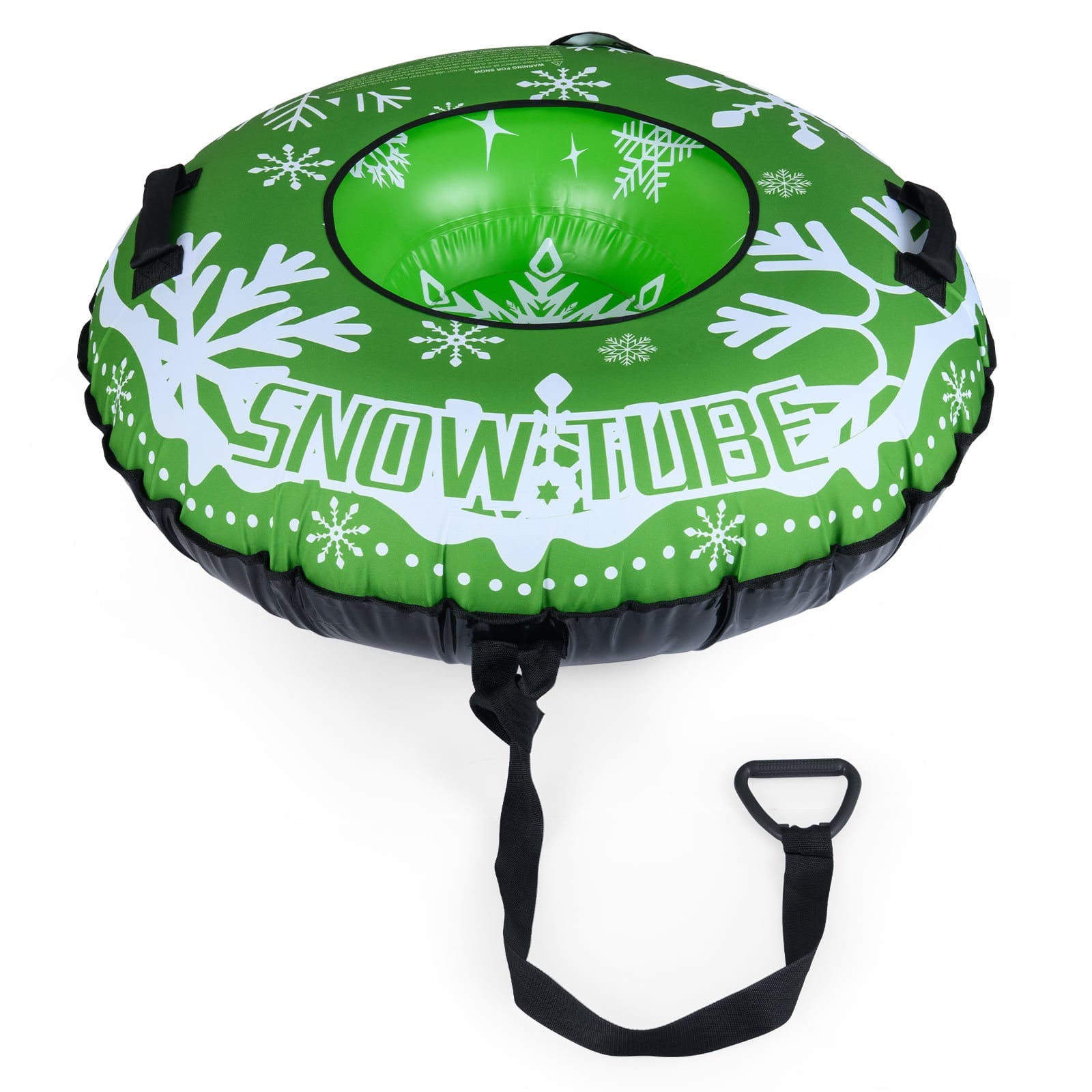 42" Heavy-duty Inflatable Snow Tube with Detachable Tow Strap, Green