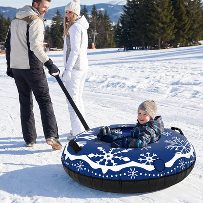 42" Heavy-duty Inflatable Snow Tube with Detachable Tow Strap, Blue Winter Sports & Activities at Gallery Canada