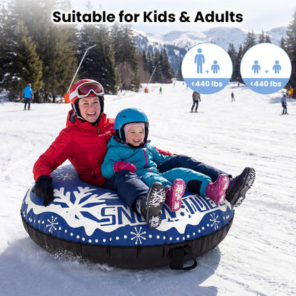 42" Heavy-duty Inflatable Snow Tube with Detachable Tow Strap, Blue Winter Sports & Activities at Gallery Canada