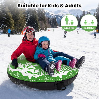 42" Heavy-duty Inflatable Snow Tube with Detachable Tow Strap, Green Winter Sports & Activities at Gallery Canada