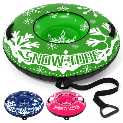 42" Heavy-duty Inflatable Snow Tube with Detachable Tow Strap, Green Winter Sports & Activities at Gallery Canada