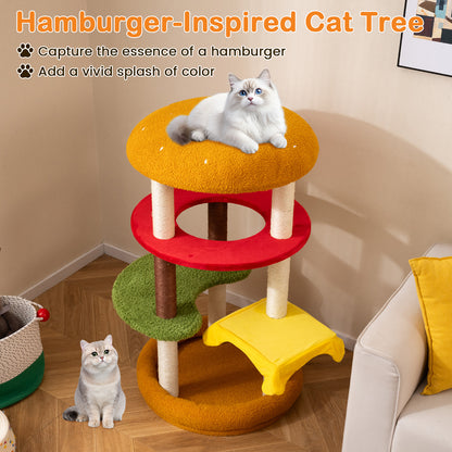 42 Inch Tall Cat Tree, Multi-Level, Padded Perch, Cat Bed, Yellow Cat Trees Condos & Scratchers at Gallery Canada