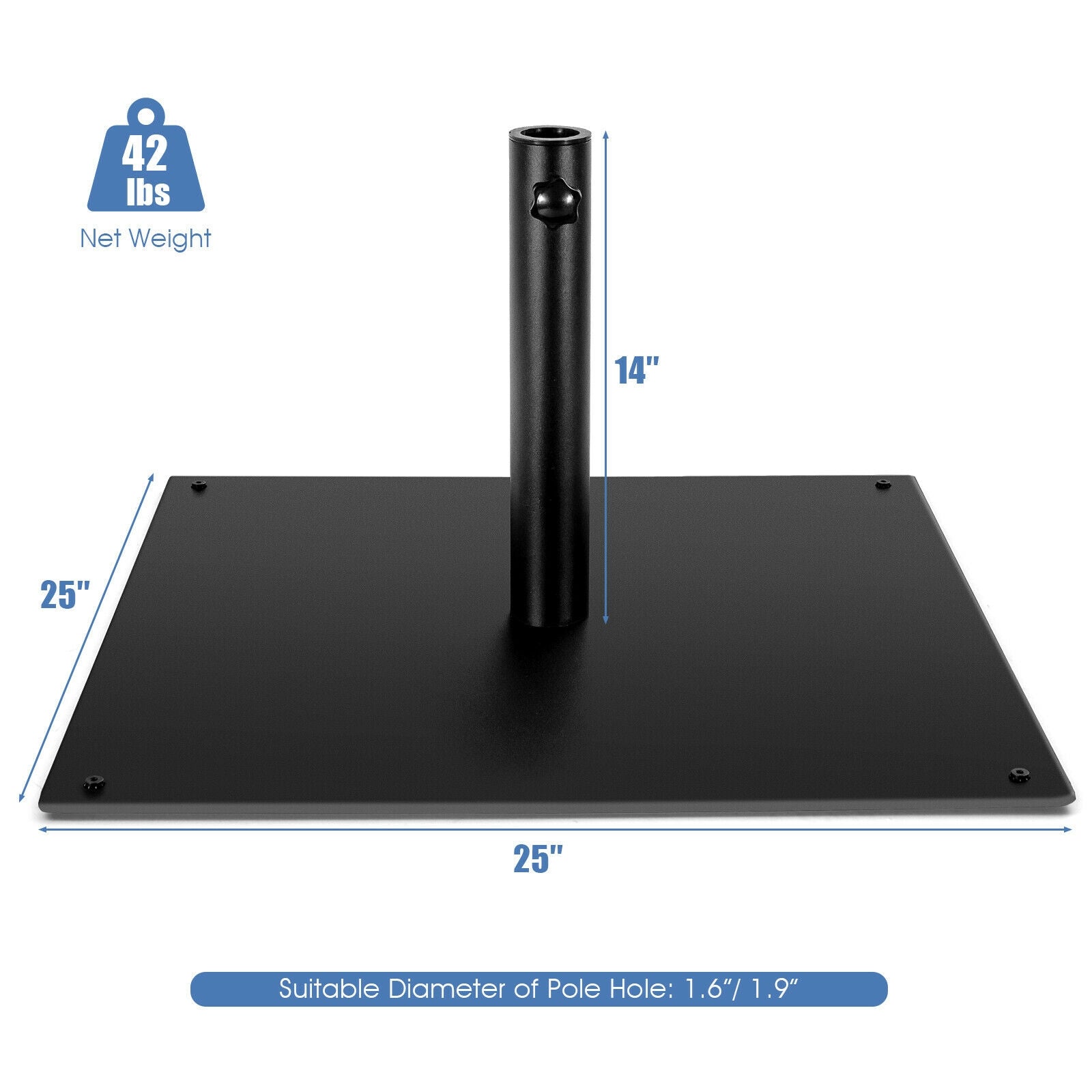 42 Lbs Weighted 25 Inch Square Patio Umbrella Base Outdoor Umbrella Bases at Gallery Canada