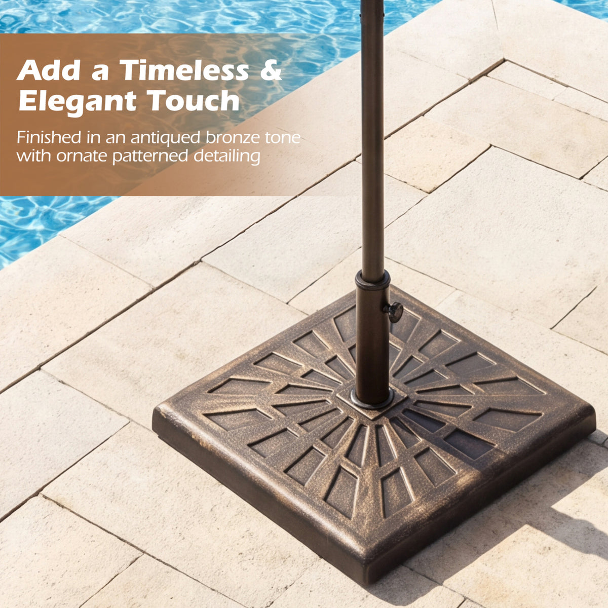 Base de parasol lestée de 42 LBS, bronze