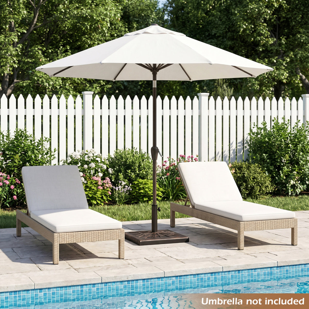 Base de parasol lestée de 42 LBS, bronze
