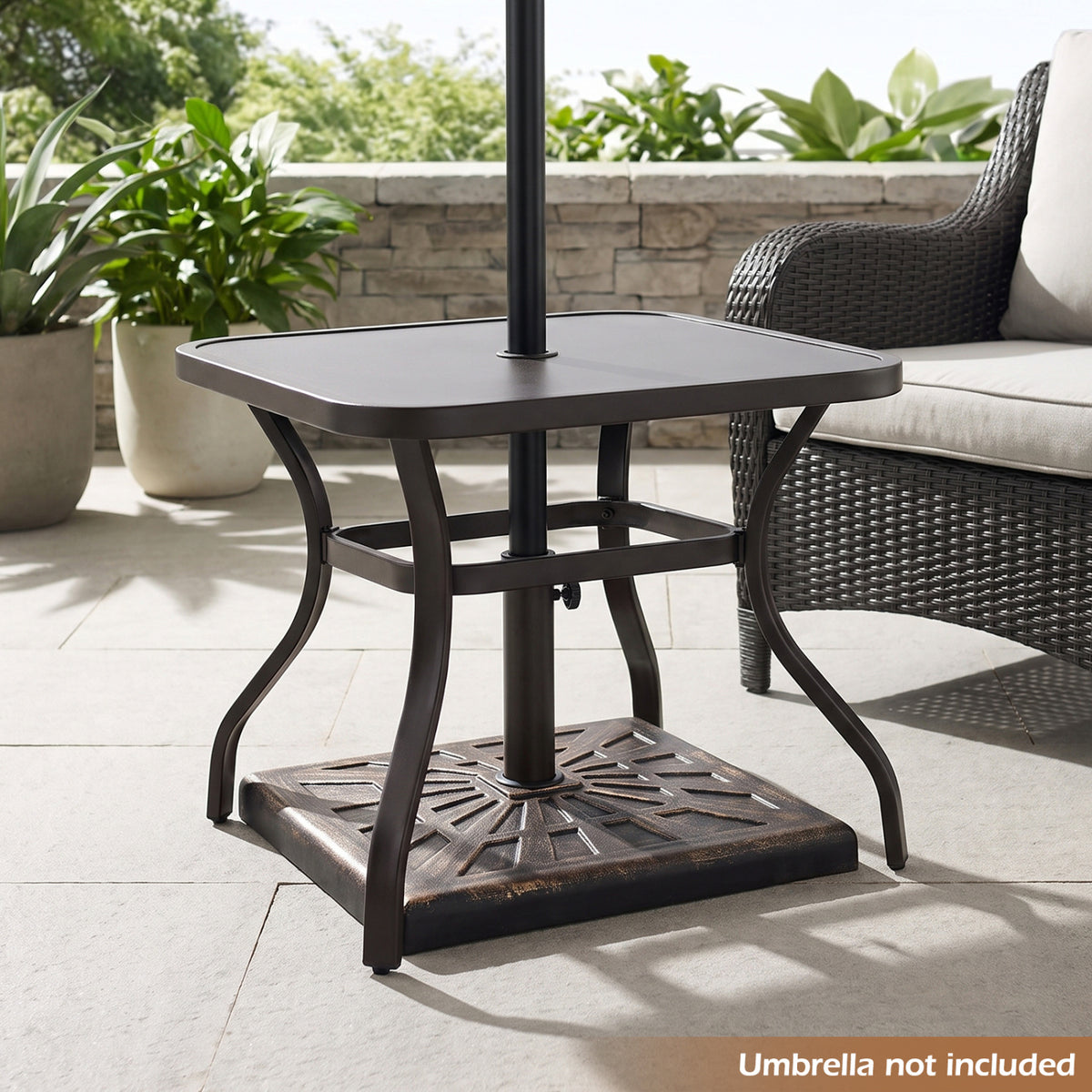 Base de parasol lestée de 42 LBS, bronze