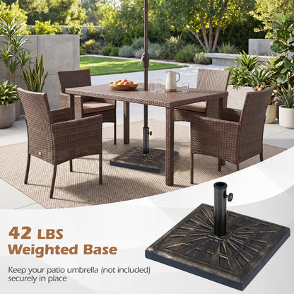 Base de parasol lestée de 42 LBS, bronze